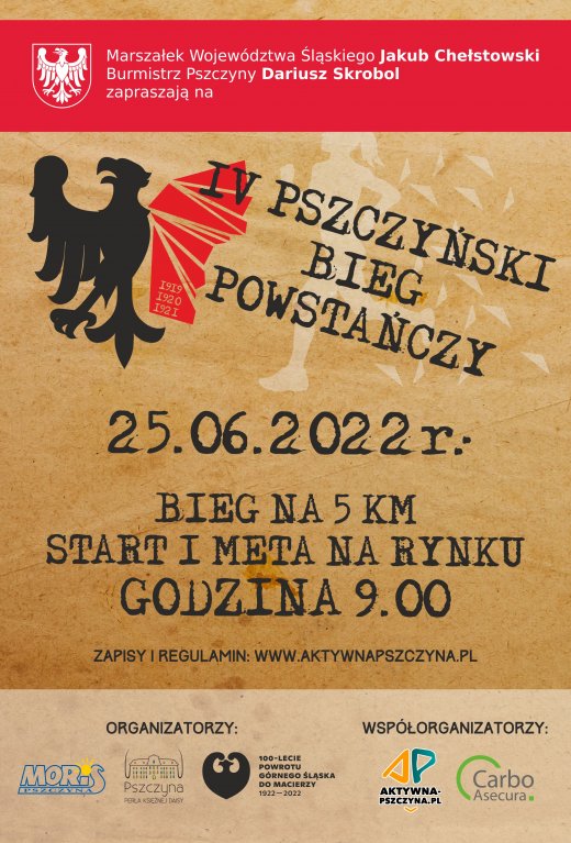 Plakat IV Pszczyńskiego Biegu Powstańczego